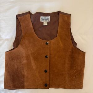 Brown Suede Genuine Leather Vest